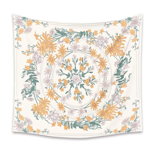 Bohemian Floral Wall Hanging Tapestry for Living Room