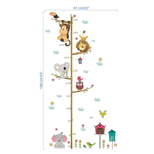Animal Height Chart Wall Stickers for Kids' Room
