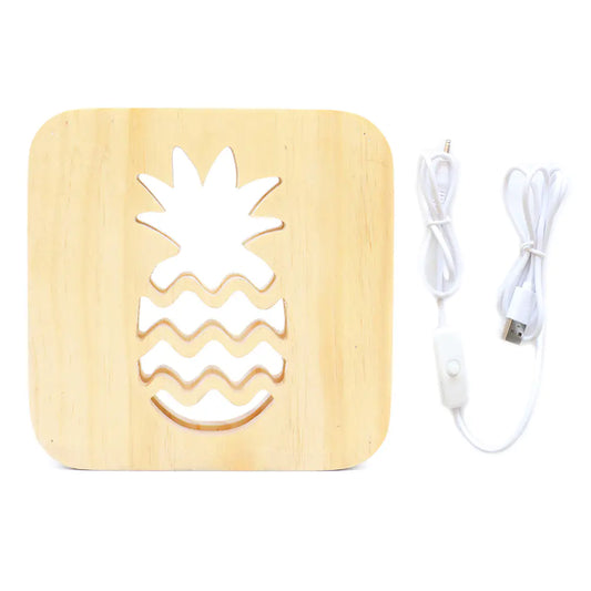 LED Wooden Pineapple Night Light for Kids' Room